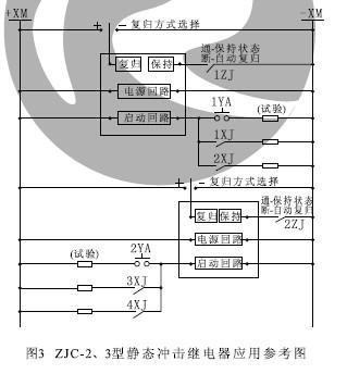 ZJC-2、ZJC-3型靜態(tài)沖擊繼電器應(yīng)用參考圖