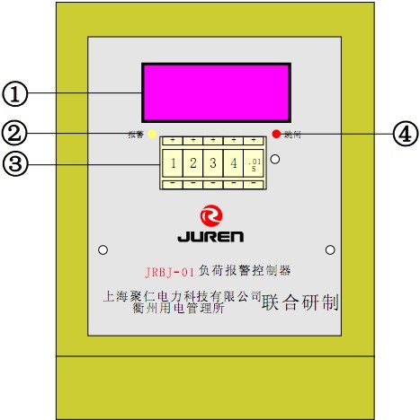 負(fù)荷報警控制器面板示意圖