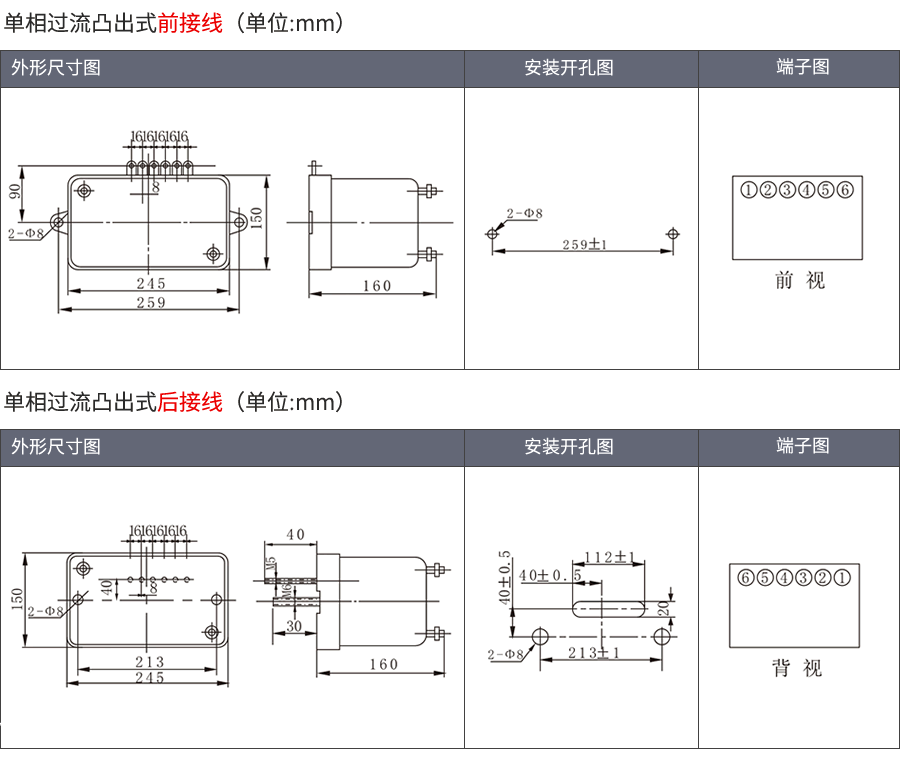 JSL-16凸出式固定安裝結(jié)構(gòu)外形尺寸