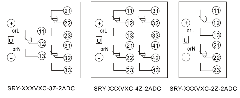 SRY-110VDC-2Z-2ADC內(nèi)部接線圖