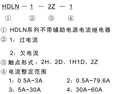 HDLN-1-2D-1型號(hào)及其含義